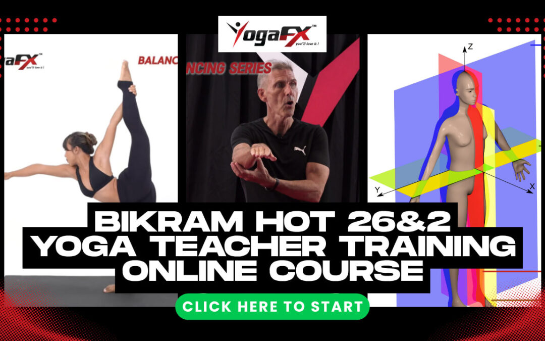 Bikram Hot 26 and 2 online yoga teacher certification course cover with Mr. Ian Terry, posture practice and anatomy lessons